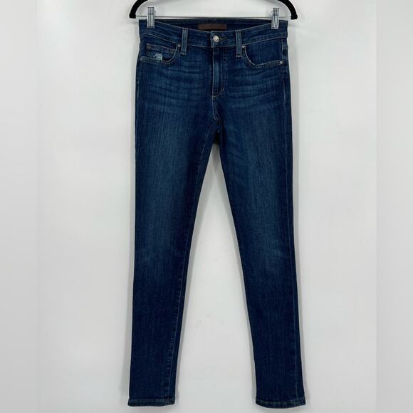 Joe’s Jeans Rolled Crop Leanne Lae Distressed Stretch Blue Medium Wash Zip 26 - Picture 1 of 13